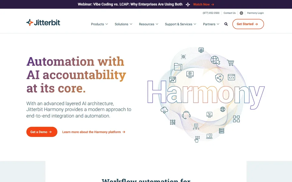 Jitterbit Homepage With The Harmony Hero