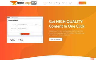 Article Forge Homepage With The Article Form