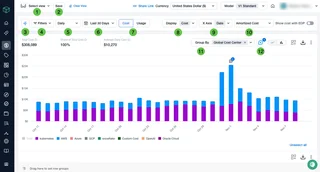 Megabill Cost View Grouped By Cost Center