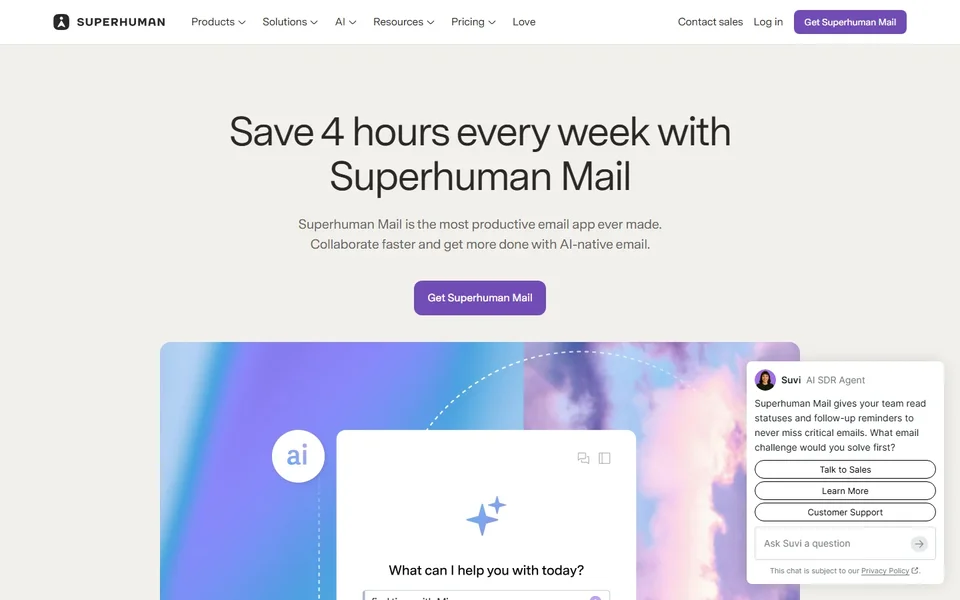 Superhuman Mail Homepage
