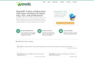 Mantisbt Homepage With Download Panel
