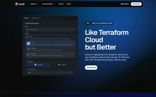 Scalr Homepage With The Create Workspace Panel