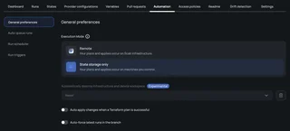 Workspace Execution Mode Settings
