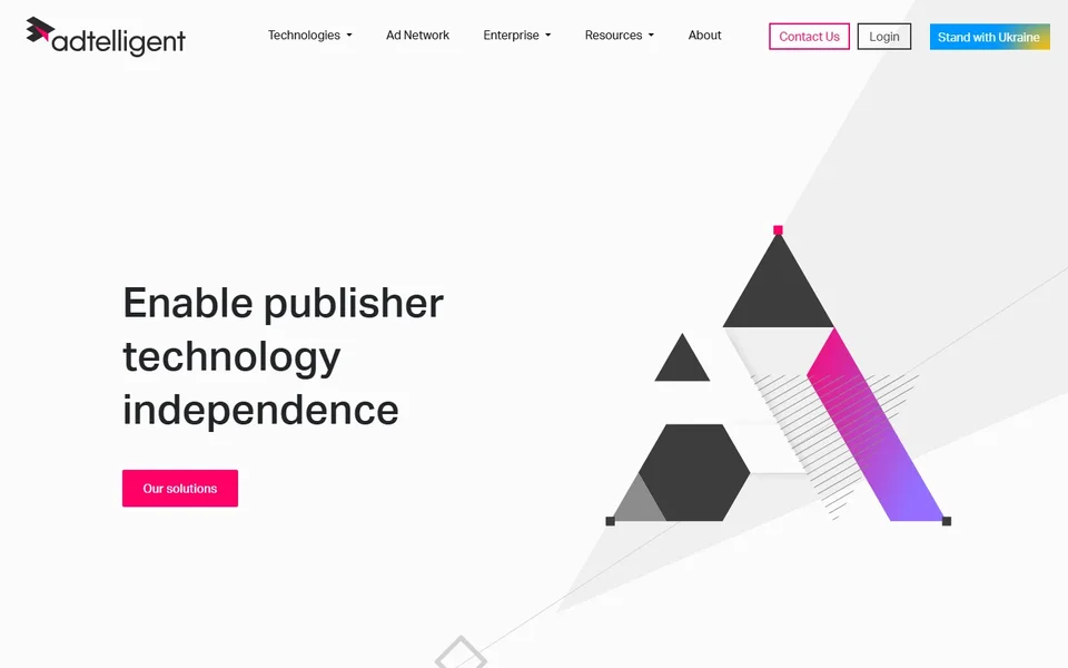 Adtelligent Homepage With Publisher Headline