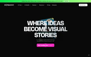 Openart Homepage Hero With The Ai Tools Menu