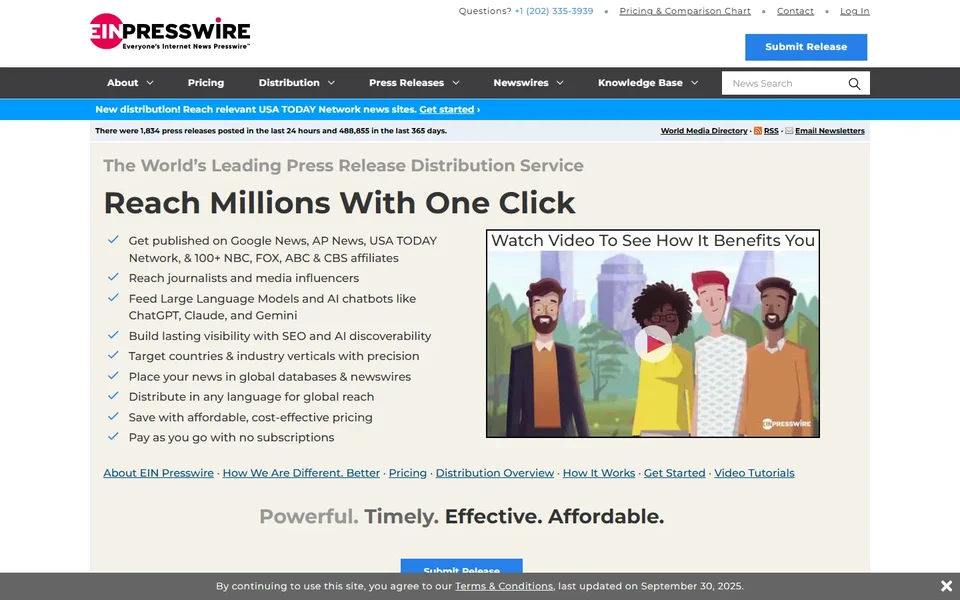 Ein Presswire Homepage