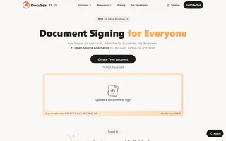 Docuseal Homepage With Document Upload