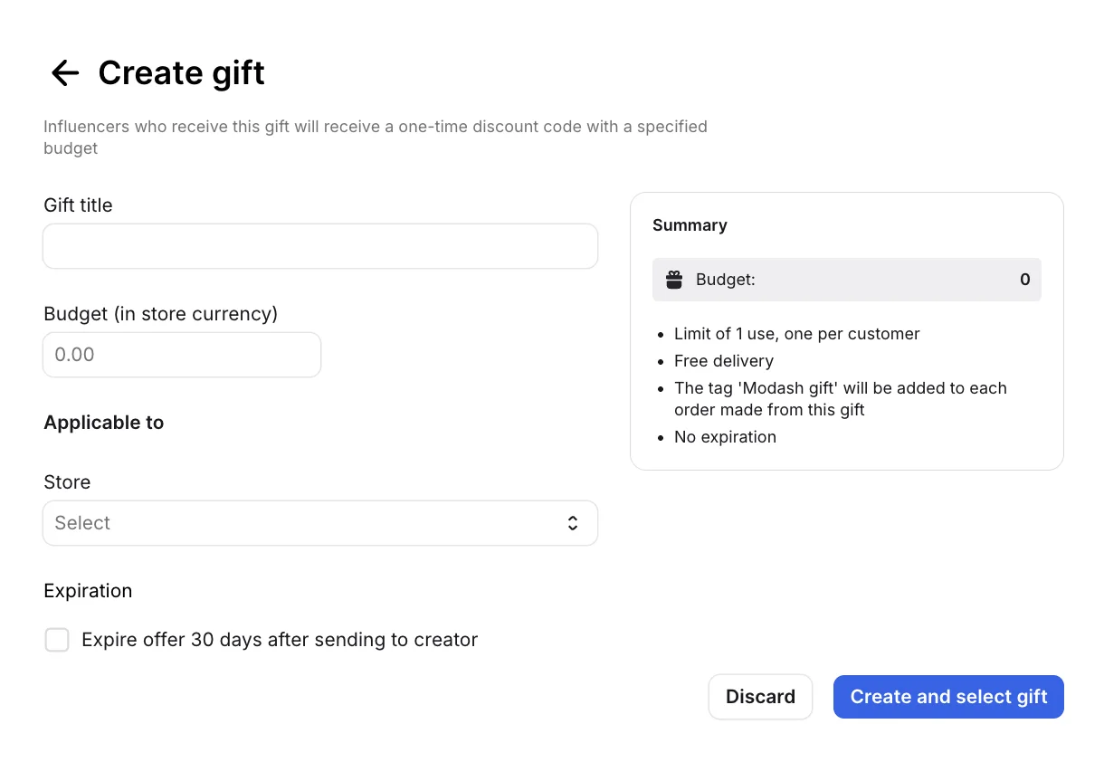 Create Gift