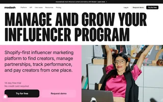 Modash Homepage