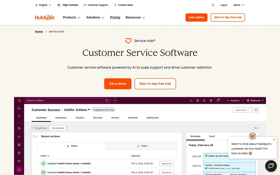Service Hub Homepage