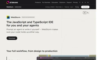 Webstorm Homepage With The Ide Headline