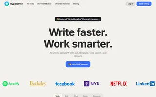 Hyperwrite Homepage With Signup