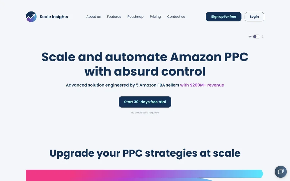 Scale Insights Homepage With The Amazon Ppc Hero