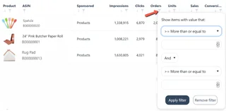 Product Report With Asin And Sales Columns