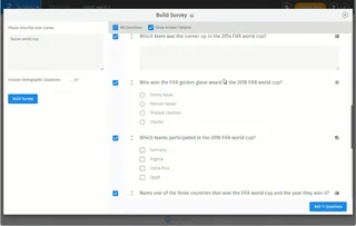 Build Survey Dialog With Question List