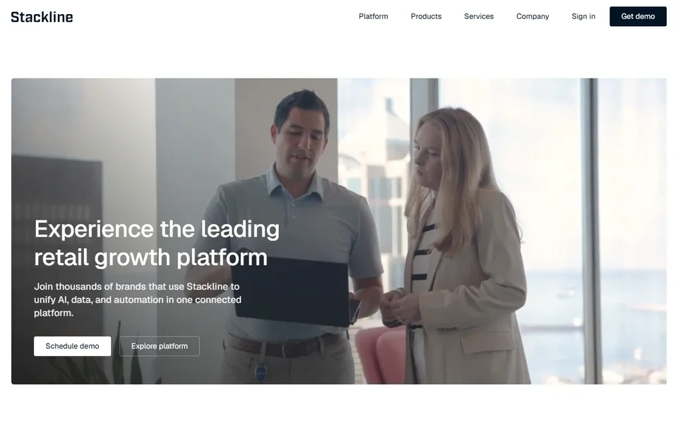 Stackline Homepage With The Platform Headline