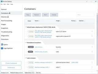 Containers List In The Desktop App