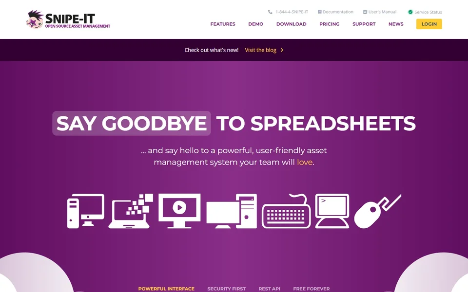 Snipe It Homepage With The Asset Management Pitch