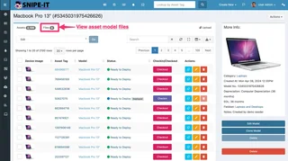 Asset Model Page With Its Asset List