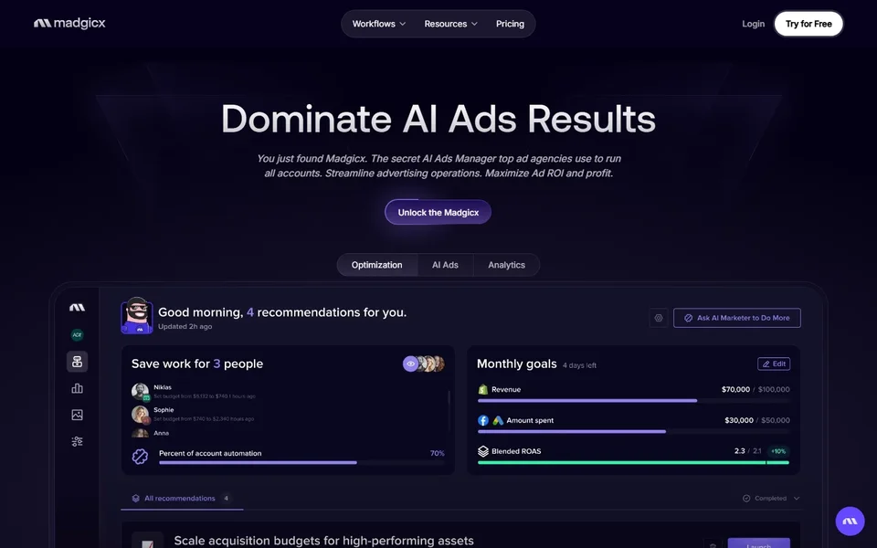 Madgicx Homepage