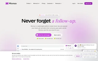 Mixmax Homepage With Email Demo