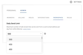 Daily Send Limit Settings