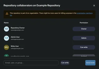 Repository Collaborators Dialog