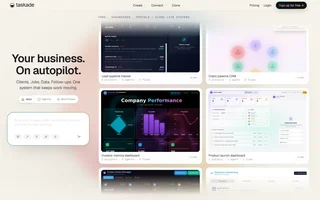 Taskade Homepage With App Builders