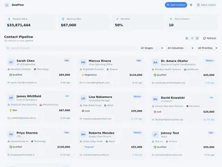 Deal Flow Crm App With Contact Pipeline