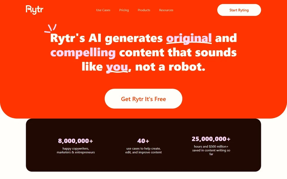 Rytr Homepage