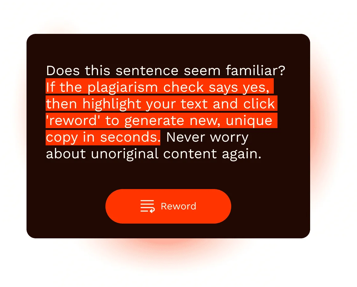 Plagiarism Reword