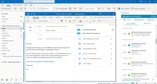 Outlook Compose Window With The Yesware Sidebar