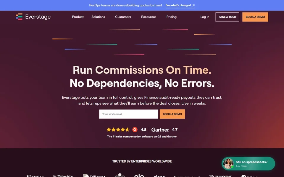 Everstage Homepage With Commission Headline
