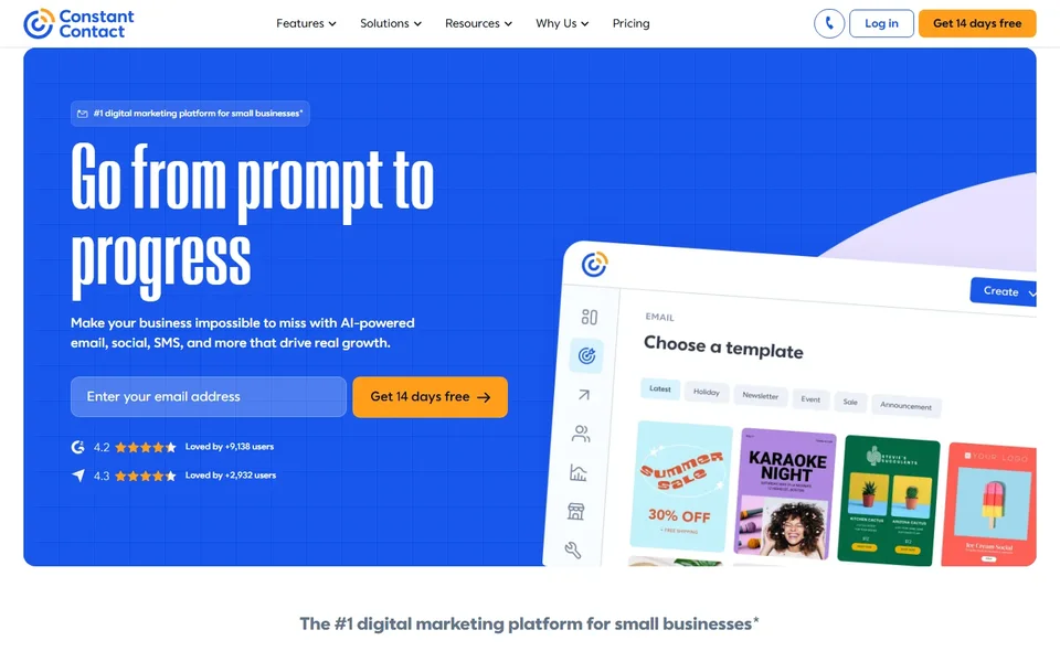 Constant Contact Homepage