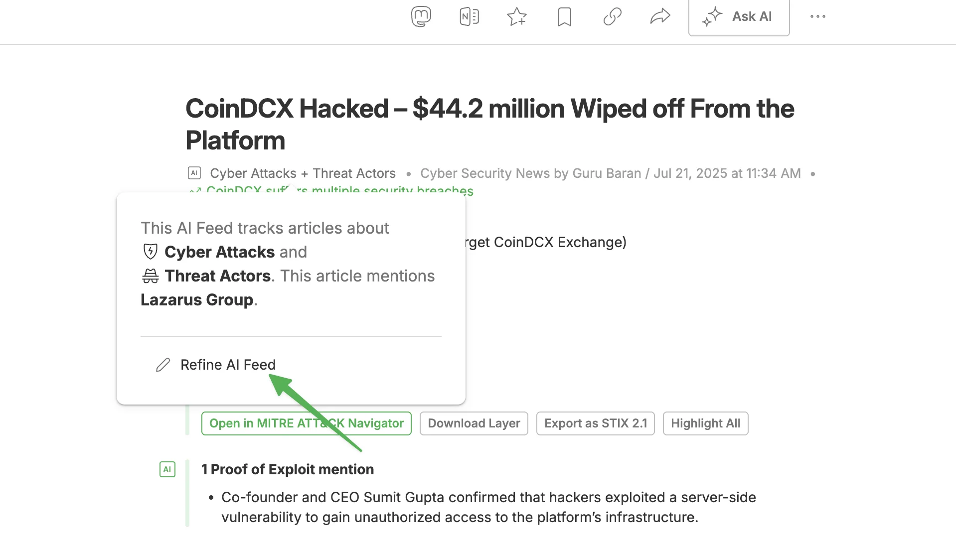 Ai Feed Article View