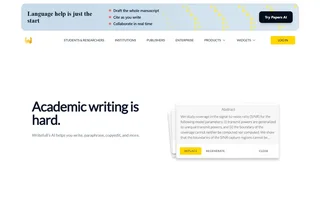 Writefull Homepage With Suggestion Interface