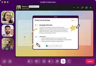 Huddle With Screen Share And Canvas Notes