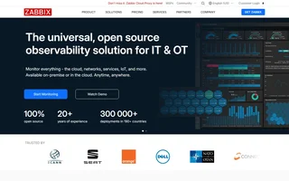 Zabbix Homepage With The Monitoring Dashboard