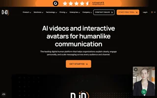 D Id Homepage With A Live Avatar Agent