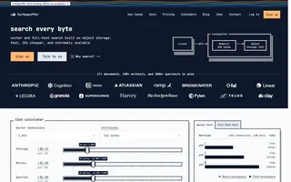 Turbopuffer Homepage With Cost Calculator
