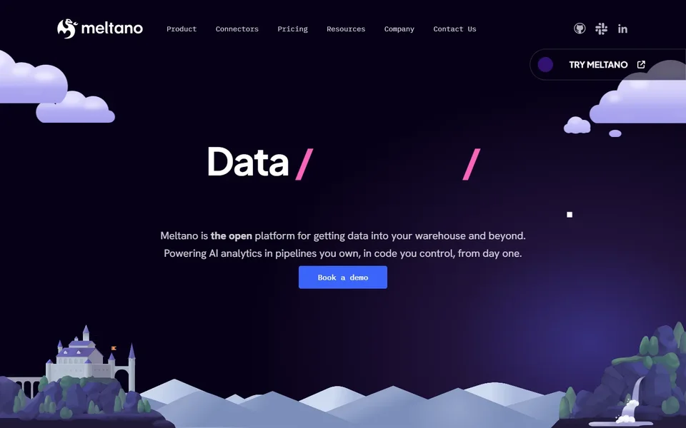 Meltano Homepage With The Open Platform Hero