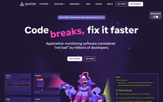 Sentry Homepage With Error And Replay Panels