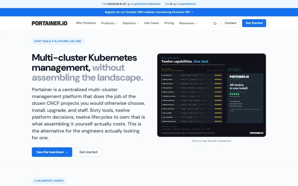 Portainer Homepage With The Multi Cluster Headline