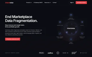 Intentwise Homepage Marketplace Data Headline