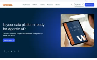 Teradata Homepage With The Agentic Ai Banner