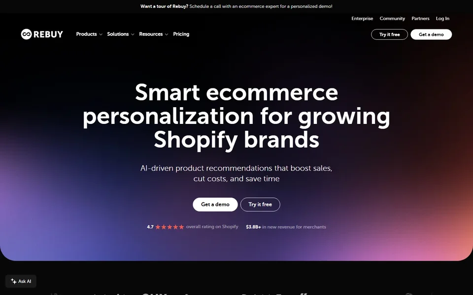 Rebuy Homepage
