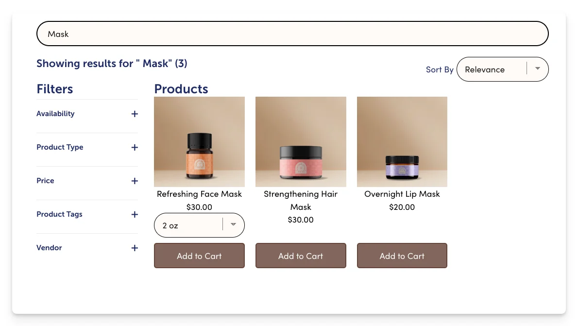 Smart Search Results Page