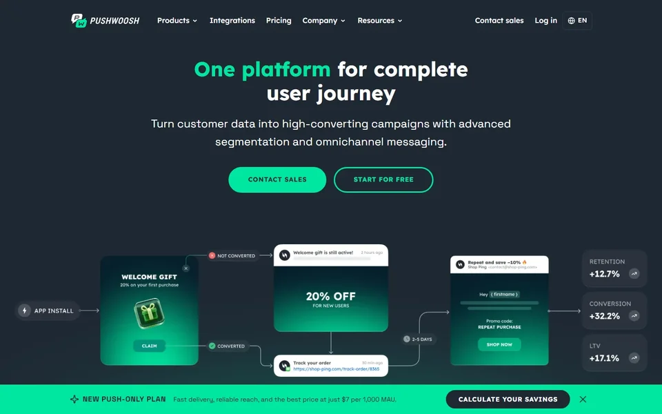 Pushwoosh Homepage
