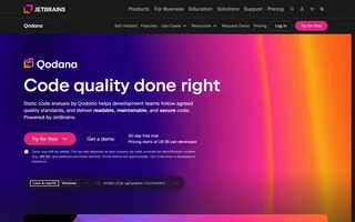 Qodana Homepage With Code Quality Headline
