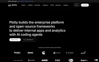 Plotly Homepage With Enterprise Platform Headline
